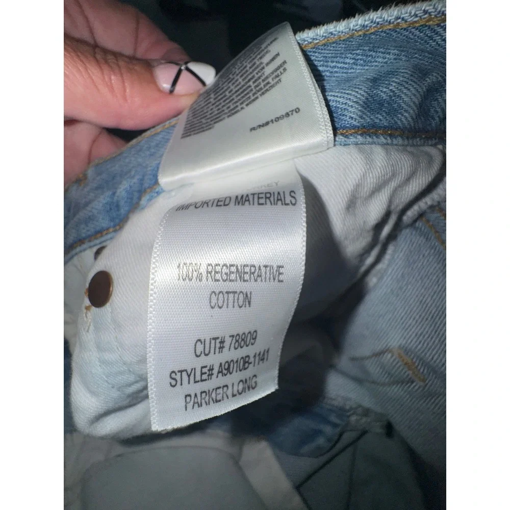 AGOLDE Parker Long High Rise Denim Shorts Light Blue Size 32 A9010B-1141